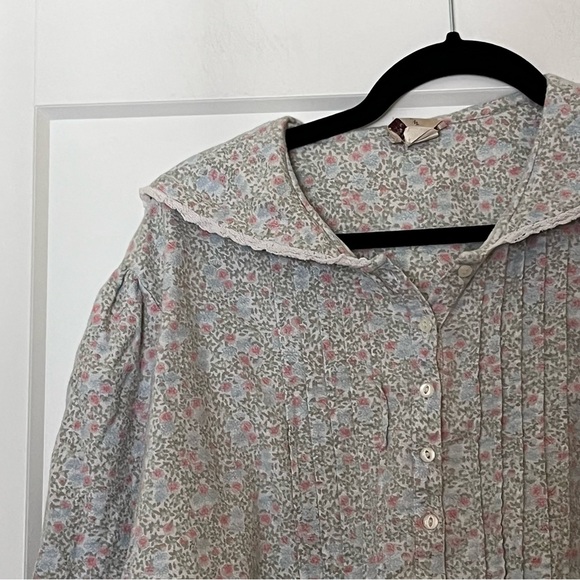 Vintage Other - Vintage 100% cotton flannel cozy floral ruffled pyjama set